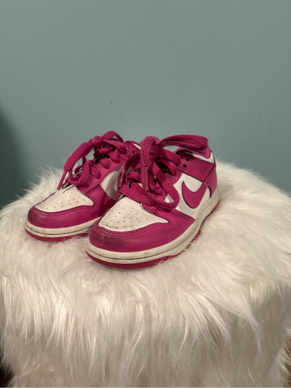 Nike Kids Hot Pink and White Low-Top Sneakers